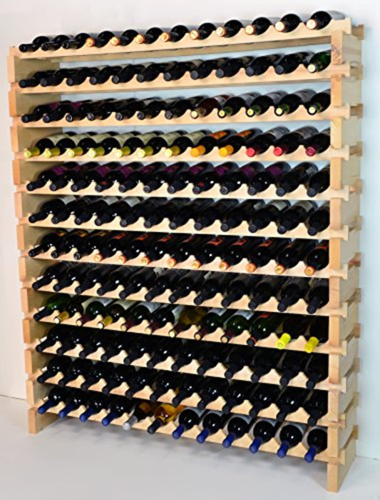 Modular Wine Rack Beechwood 48-144 Bottle Capacity